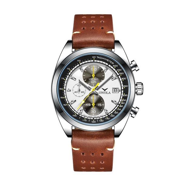 

wristwatches 2021 fashion mens watch waterproof stainless steel sports chronograph quartz men relogio masculino, Slivery;brown