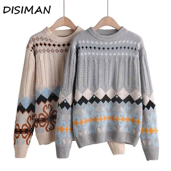 

women's sweaters disiman 2021 women and pullovers autumn winter long sleeve pull femme o-neck casual knitted sweater korean style, White;black