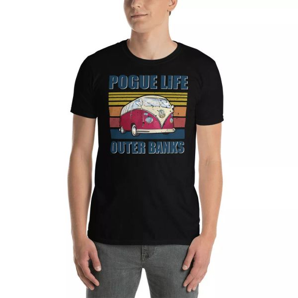 

vintage retro pogue life outer banks shirt, White;black