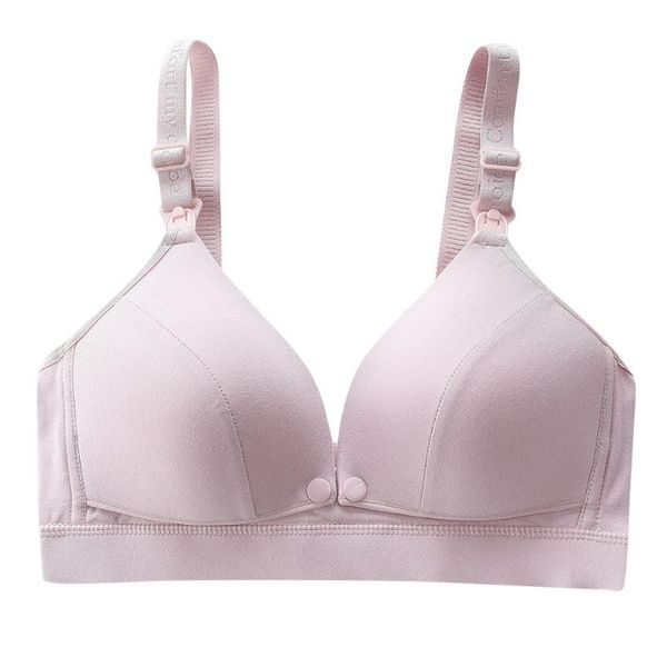 

maternity intimates lonsant bra front snap button plus size cotton nursing pregnant women breastfeeding comfy underwear, White