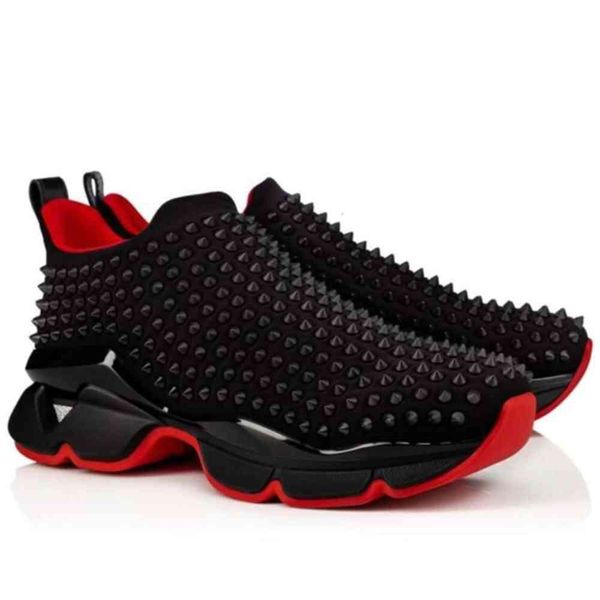 

fashion spikesock men sneakers neoprene red bottom shoes outdoor sports party wedding t-quality s men's designer trainers linling1212, Black