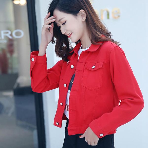 

fashion jean parka princess denim coat spring autumn short small slim fit jackets for women 2021 plus size cardigan ladies women's, Black;brown