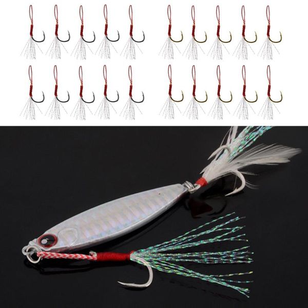 

fishing hooks 10pcs assist jig hook live baits with braid lines