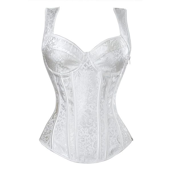 

bustiers & corsets vintage white and sleeveless lace up bodice korzet gothic clothes party waist corset victorian corpete, Black;white