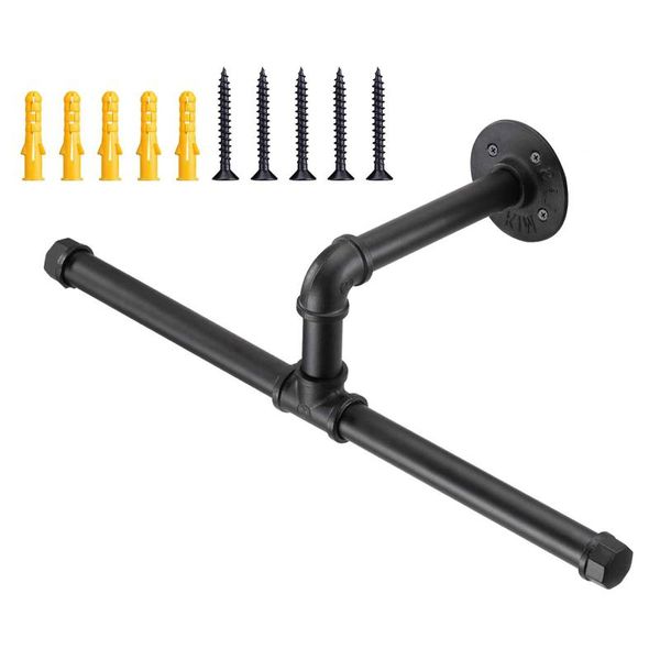 

hangers & racks industrial black iron pipe wall hanging clothes drying rack hanger indoor balcony towels organizer