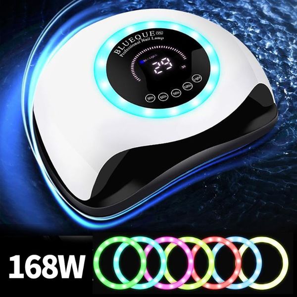 

nail dryers 168w uv led lamp 42 leds polish dryer for all gels curing manicure tools with motion sensing ring light unique design