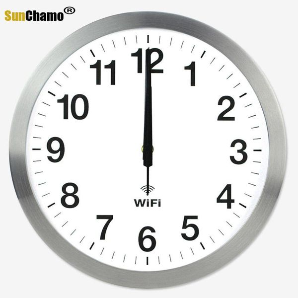 

wall clocks 12/14/16 inch stylish smart wifi automatic time synchronization network mute clock minimalist living room quartz home decor