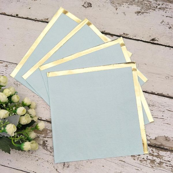 

16pcs golden-edged napkins color tissue disposable paper towel party supplies for wedding birthday festival (random color) table napkin