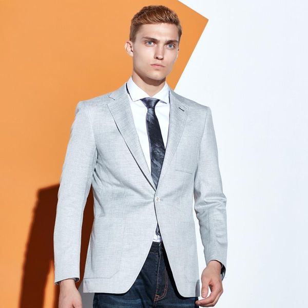 

men's suits & blazers blazer men light grey casual mans clothes 2021 summer autumn jackets slim fit wedding groom party office business, White;black