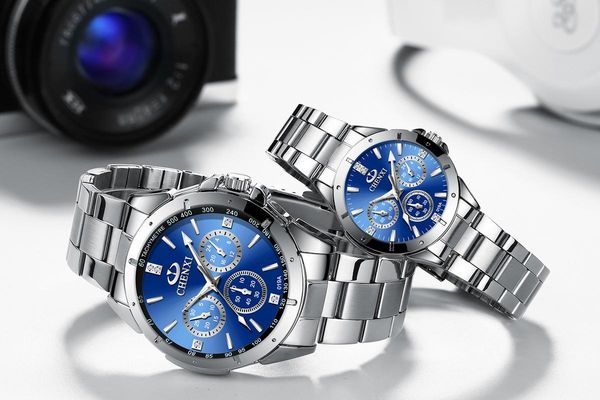 

wristwatches chenxi couple watch men's luxury ultra-thin large dial simple waterproof fashion luminous business casual quartz wa229, Slivery;brown