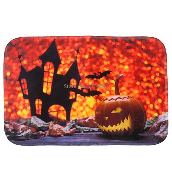 

cushion/decorative pillow 1 pc halloween pumpkin doormat flannel printed floor mat indoor rug hallowween supplies decorative for party