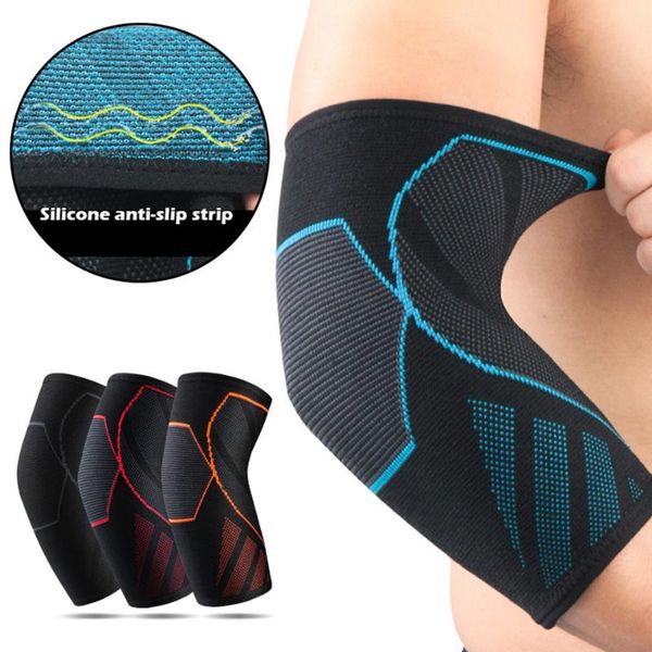 

elbow & knee pads dayselect 4 colors sports safety pressure breathable 1pcs elastic support basketball fitness tennis arm brace, Black;gray