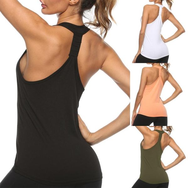 

yoga outfit fashion women cute camisole workout shirts activewear sport tank sleeveless short cotton u collar knitted bar