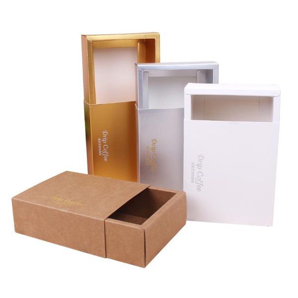 

food savers & storage containers drawer type boxes kraft paper paperboard box for packing 5 pieces of drip coffee bags gift