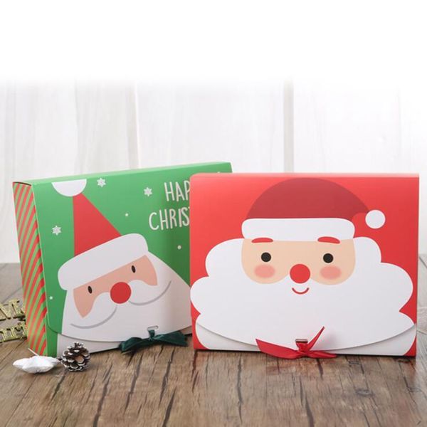 Weihnachtsgeschenkverpackung Verpackungsboxen Tasche 31 * 25 * 8 cm 24 * 19,5 * 7 cm Papier Weihnachtsmann Schneemann Süßigkeiten Keks Xms Ribbon Pack Boxen; schöne Partydekorationen