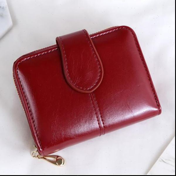 

wallet short pu womens purse zipper button red small coin pocket cartera, Red;black