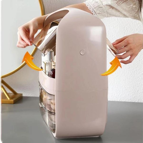 

storage boxes & bins fashion makeup organizer large capacity waterproof dustproof bathroom cosmetic box deskbeauty drawer
