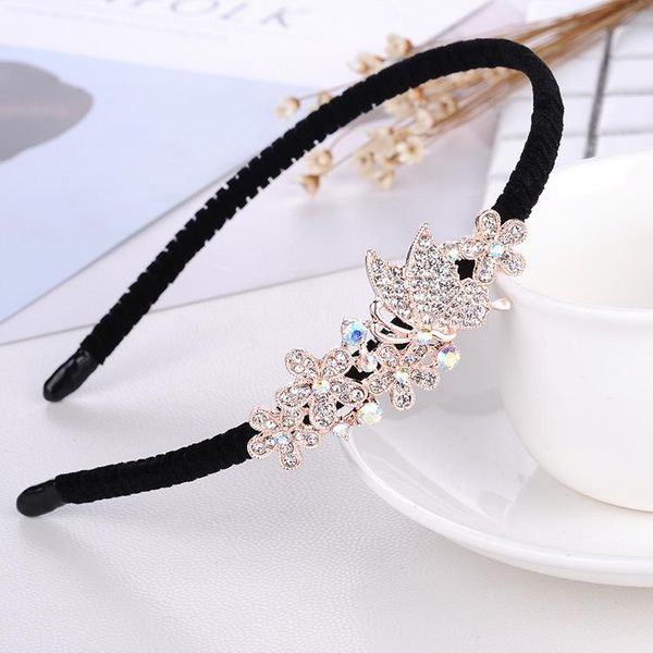 

hair accessories korean rhinestone bow hairbands for women girls cute love heart/animals/flower non-slip velvet headband bezel