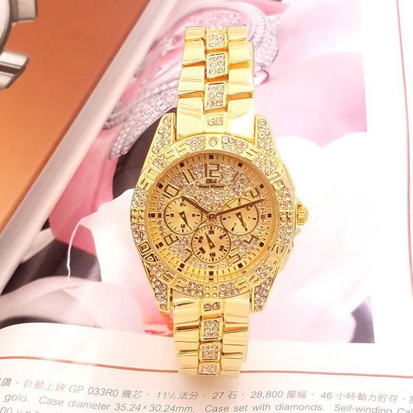 

wristwatches bracelet watch, fashion set diamond waterproof watch, Slivery;brown