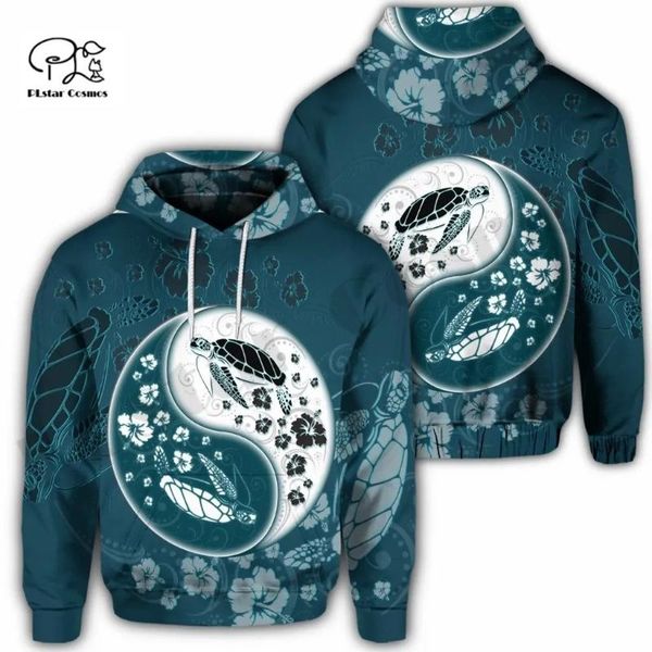 

men's hoodies & sweatshirts plstar cosmos 3dprint est tribe yinyang sea turtle art funny unique harajuku streetwear hoodie/sweatshirt, Black