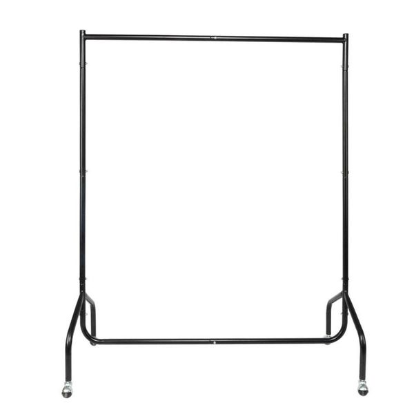 

4ft 2 sections moveable portable clothes rack black hangers & racks