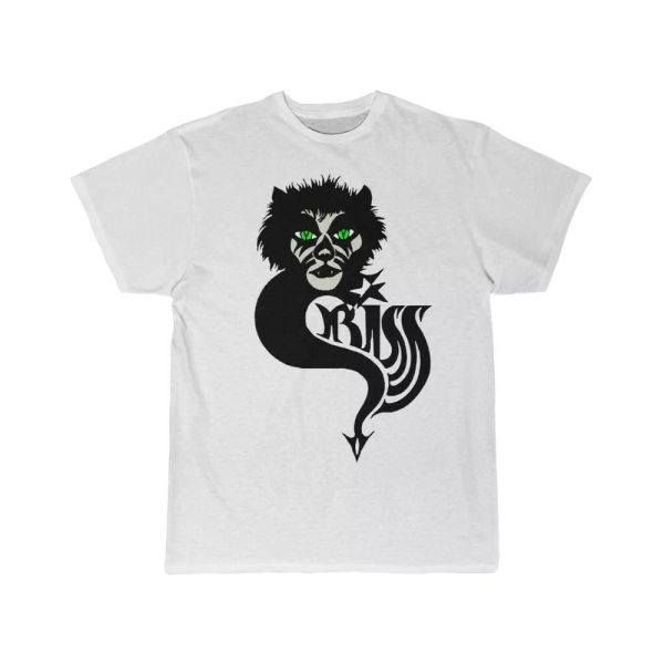

criss cat #1 peter criss of kiss solo band short sleeve tee, White;black