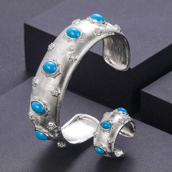 

earrings & necklace accking luxury 2pcs cubic zirconia fashion style women wedding bridal earring ring bracelet jewelry set dubai gift, Silver