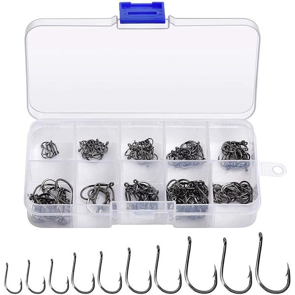 

high carbon steel barb fishing hook, 10 sizes (3 -12 ) strong custom offset sport hook hooks