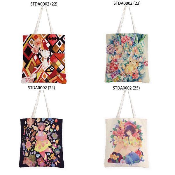 

storage bags creative cartoon anime characters stationery organizer women's home beach bag shopper