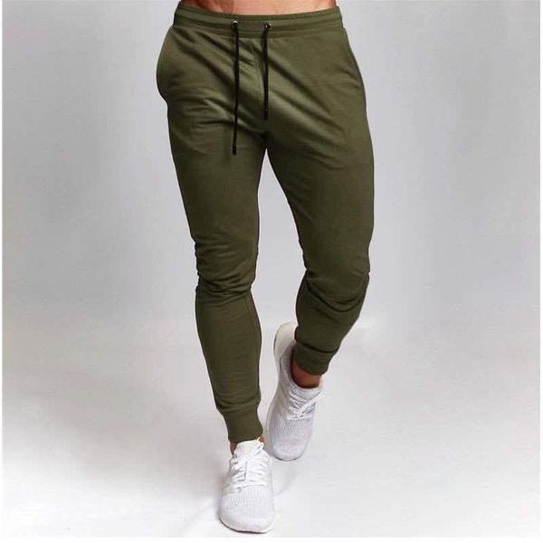 

men's pants jogging sports gym cotton slim fit bodybuilding, Black