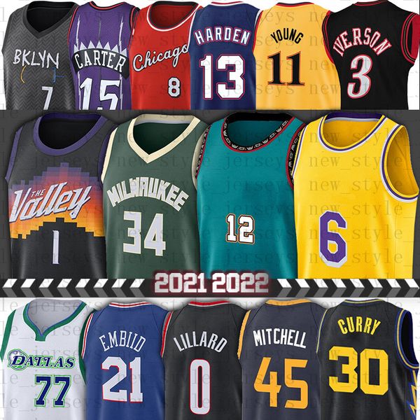 

devin memphi grizzlie 1 booker basketball jerseys giannis 34 antetokounmpo ja 12 morant joel lebron embiid damian curry 0 lillard 30 stephen