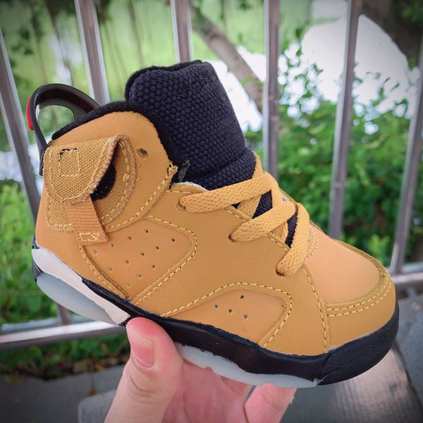 

kids black infrared 6 boy girl basketball shoes dmp tinker unc white red carmine toddler trainer sport sneaker size 28-35
