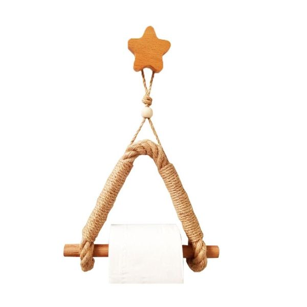 

tissue boxes & napkins nordic macrame wall hanging wooden stick toilet paper holder towel hanger hand-woven bedroom decoration 28gf