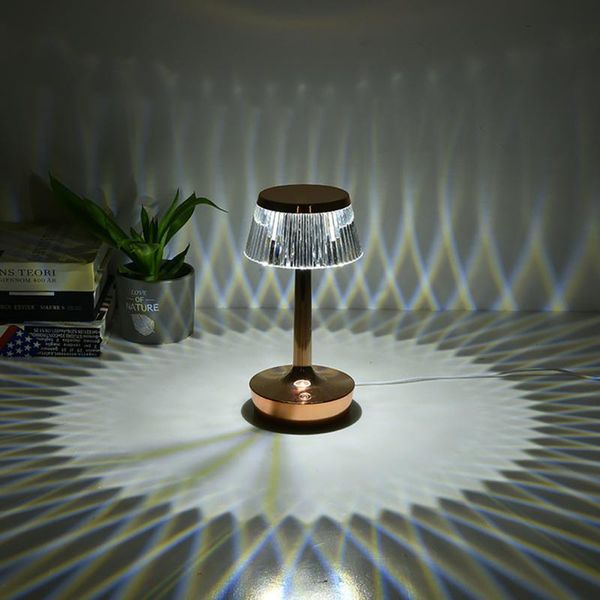 

table lamps led diamond crystal projection desk lamp usb charging touch sensor restaurant bar decoration lights romantic night
