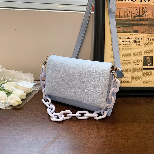 

evening bags classical pu leather flap crossbody bag for women 2021 solid color acrylic chain shoulder small handbags and purses female