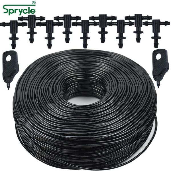 

watering equipments sprycle 5m-140m garden 3/5mm pvc hose micro drip irrigation system w/ 2-way connector 1/8'' tubing pipe arrow