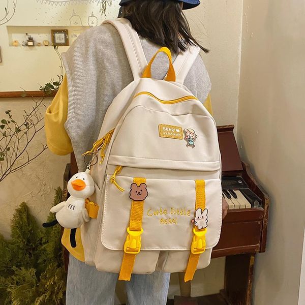 

backpack girls hit color student schoolbag korean version of harajuku ulzzang junior high school birthday wild travel