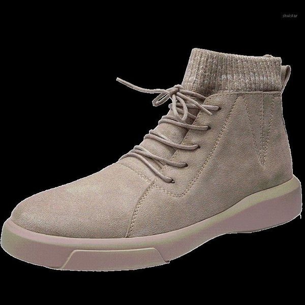 

boots 2021 winter men zapato fashion man casual lace-up non-slip ankle warm male shoes zapatos masculinos1, Black