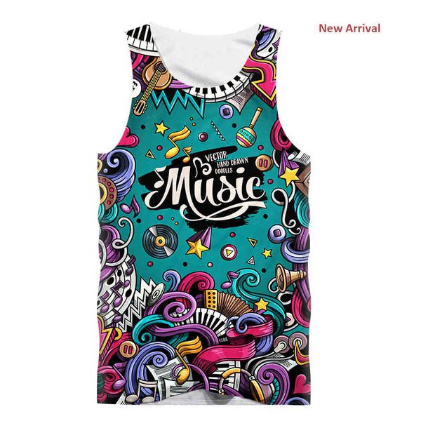 

men' tank men sleeveless vest t -shirt funny creative music poster 3d print fitness shirt bodybuilding wholesale udfx, White;black