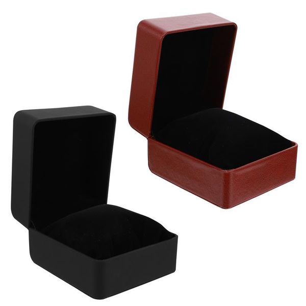 

pcs multi-function watch storage boxes pu leather organizers & cases, Black;blue