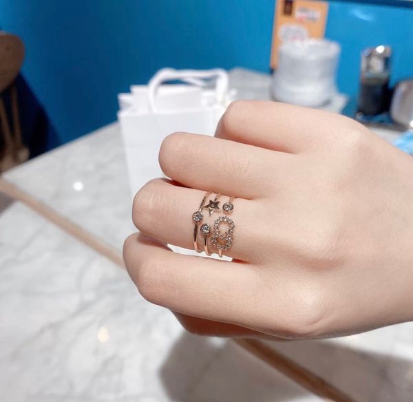 

aaa designer jewelry letter three women's fashion simple star ring hand, Silver