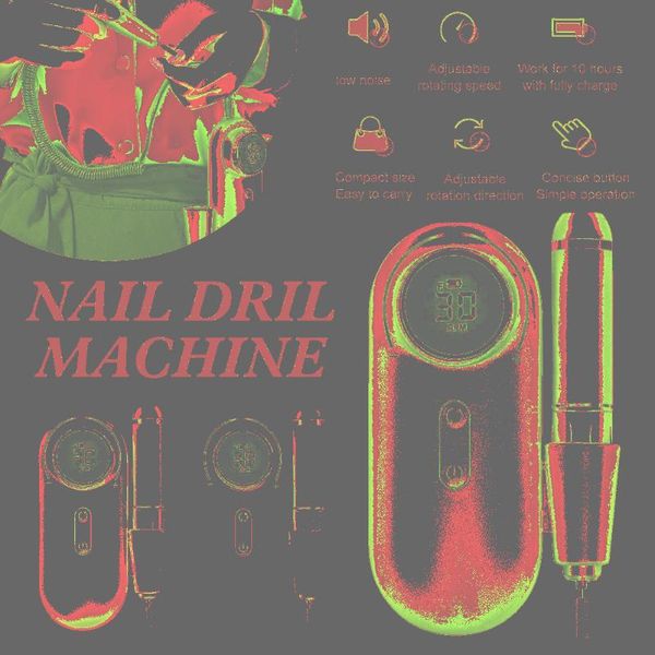 

nail drill & accessories electric machine 30000rpm art file with 6 bits for polish acrylic gel nails manicure tool