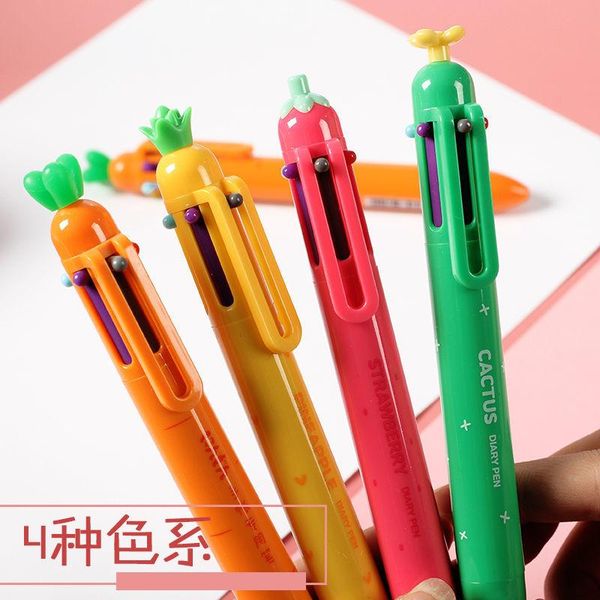 

gel pens multifunctional pen multicolor ballpoint student notes 6 colors press 4pcs