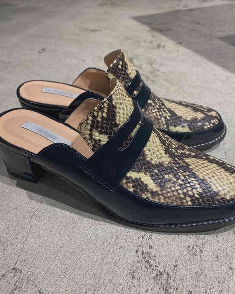 

2021 am and workmanship excellent texture autumn and winter leather comfortable square heel baotou slippers yw ms9q, Black