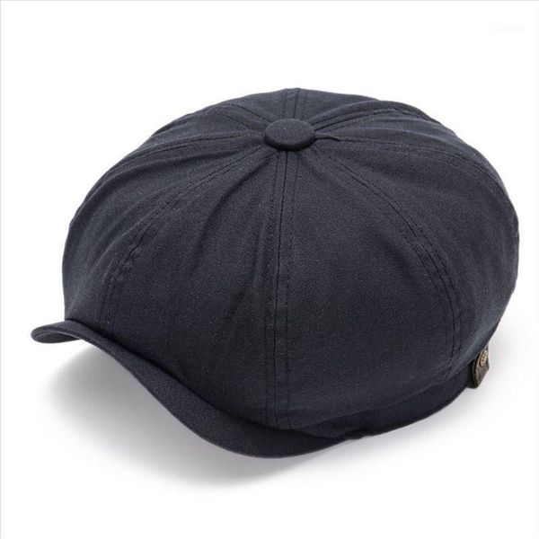 

summer big size octagonal hat british style men's large berets lady cotton and linen sboy caps 57-58cm 59-60cm 61-63cm, Blue;gray