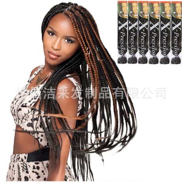 

selling x-presion black pigtail hair extensions brazilian twist braid wig