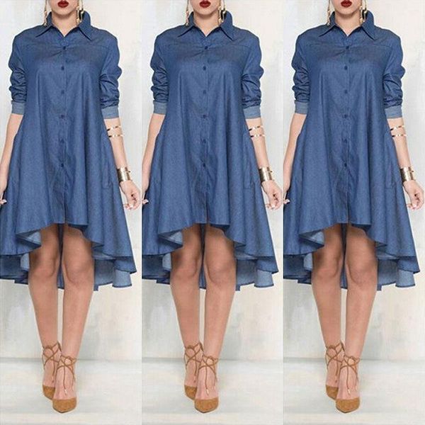 

vintage casual women loose long sleeve denim shirt dress arrival jeans mini dresses, Black;gray