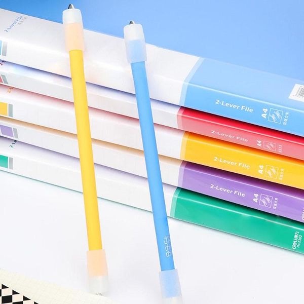 

solid color non slip coated 23cm spinning pen internal installation ball core-leak proof both sides firm heavy metal gel pens