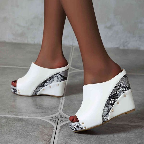 

sandals the size 34-44 female mixed color slip on wees platform shoes women open toe stylish summer pumps, Black