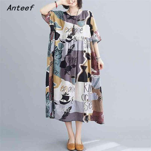 

cotton plus size vintage floral women casual loose long summer beach holiday dress elegant clothes ladies dresses sundress 210517, Black;gray